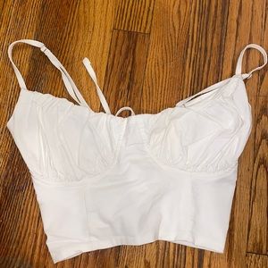 White corset back croptop